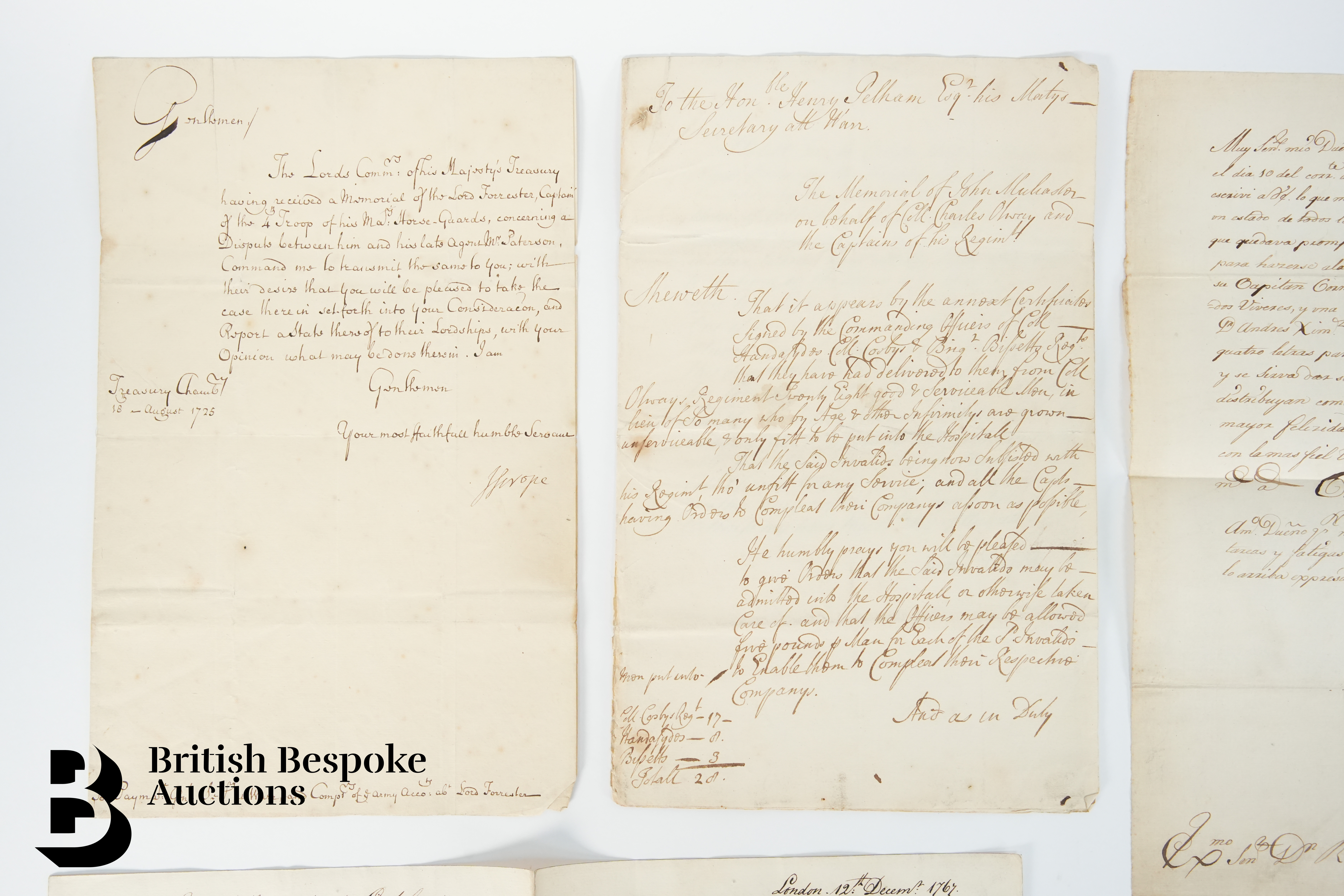 Circa 1703-1795 Letters & Documents relating to the Military and Navy - Image 5 of 6