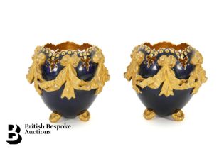 Pair of French Cobalt Blue Vases