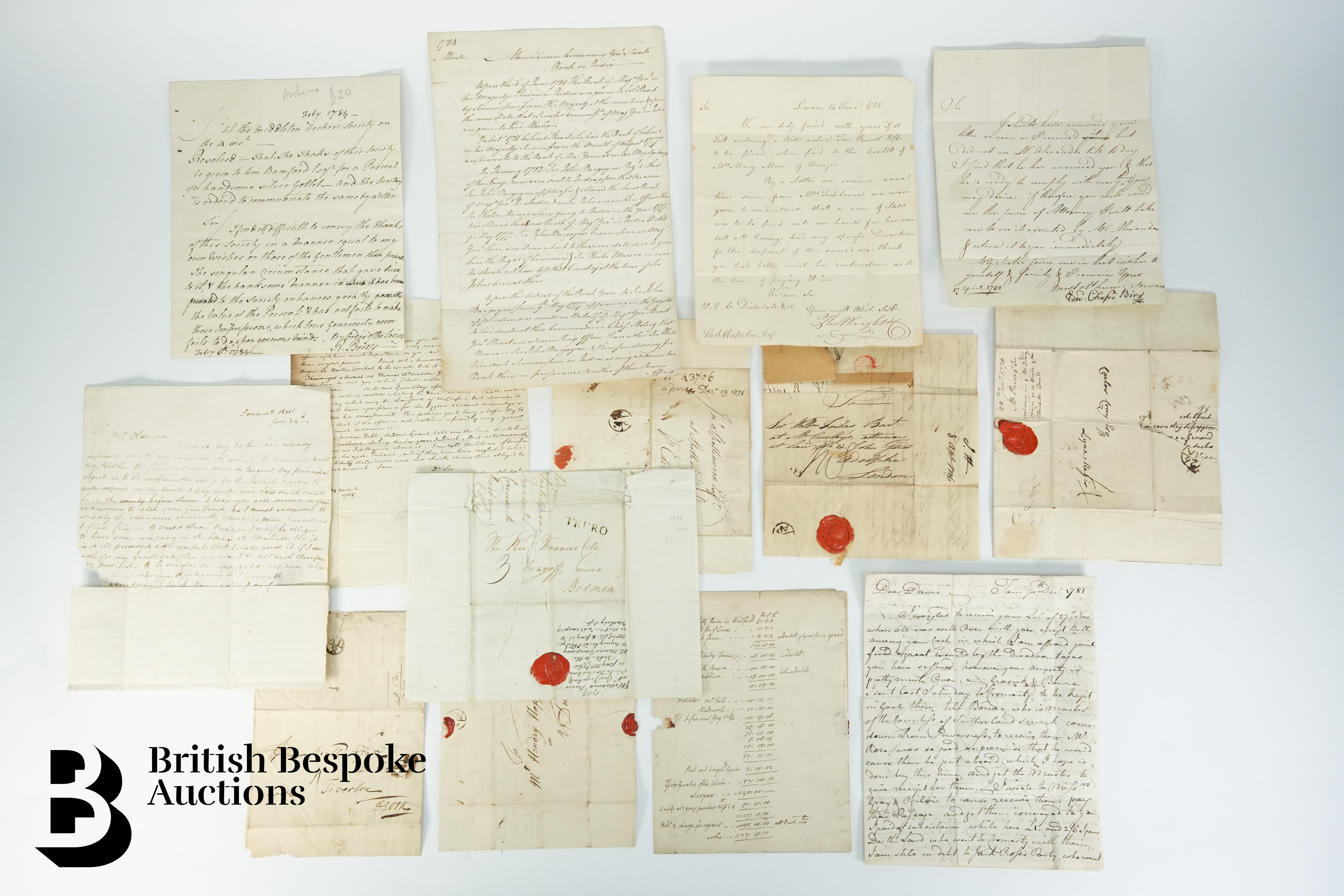 (1712-1795) Group of 22 Letters/Documents including some Bishop Marks etc - Image 2 of 7