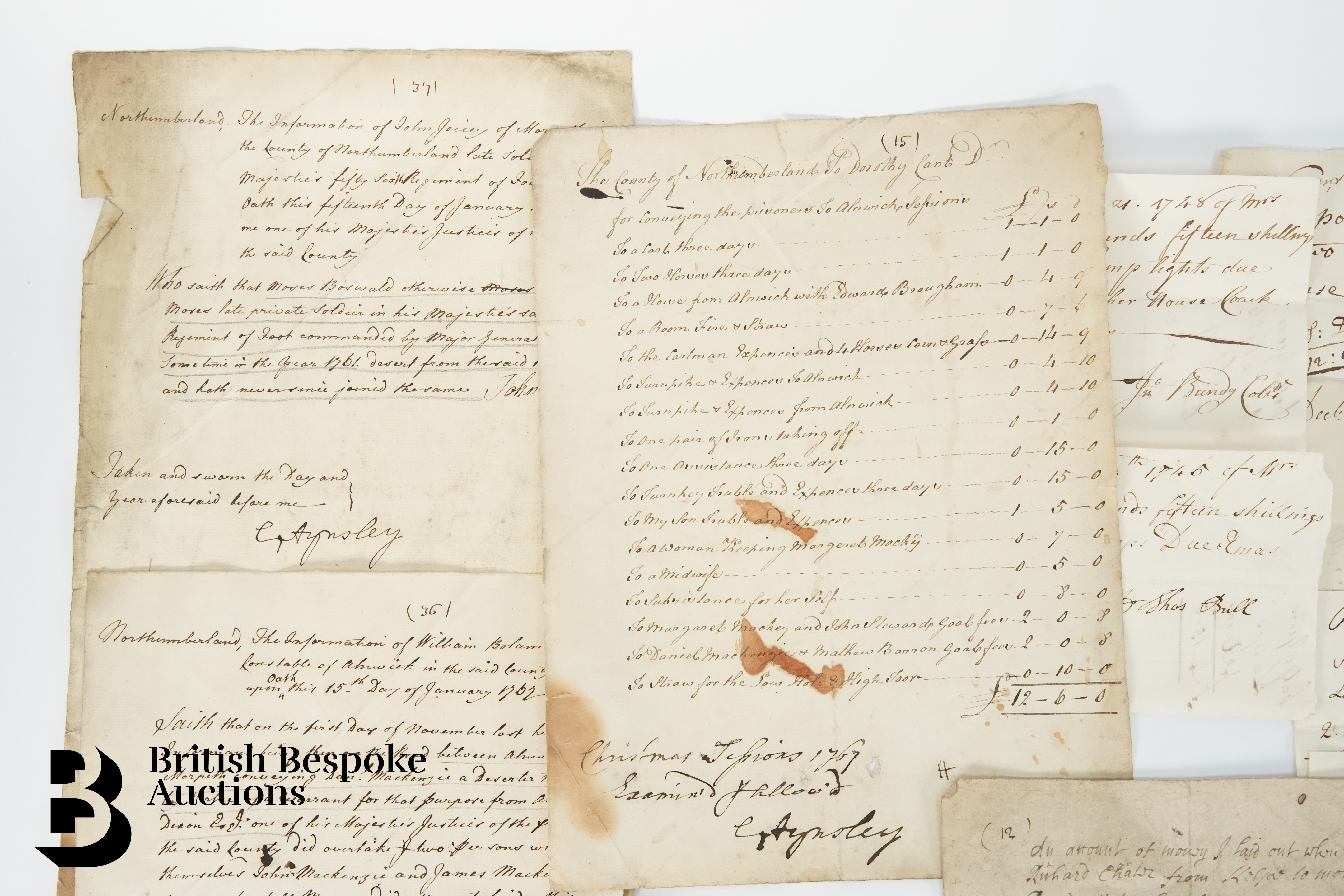 17th and 18th Century Documents including Receipts and Expenses - Image 6 of 8