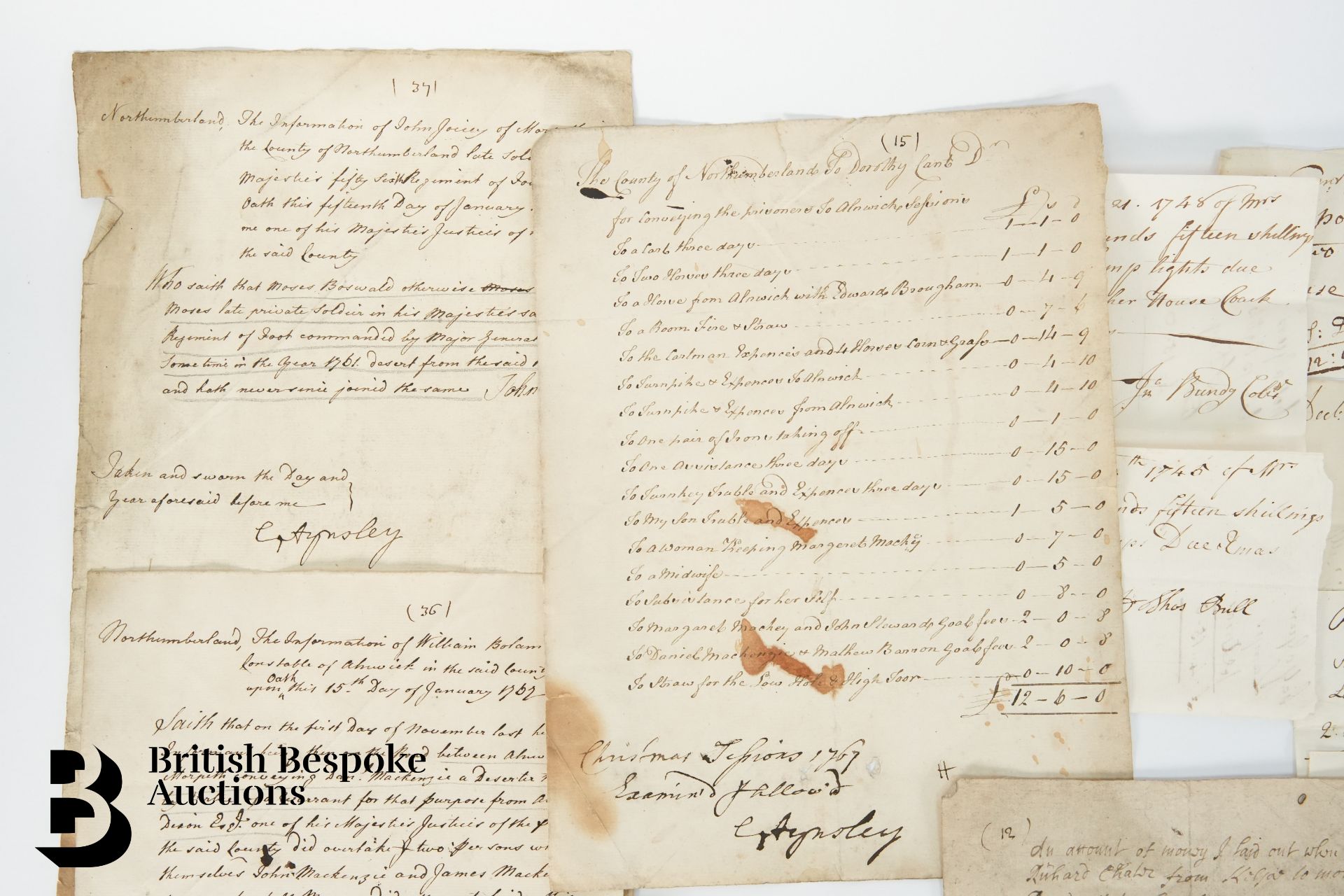 17th and 18th Century Documents including Receipts and Expenses - Bild 6 aus 8