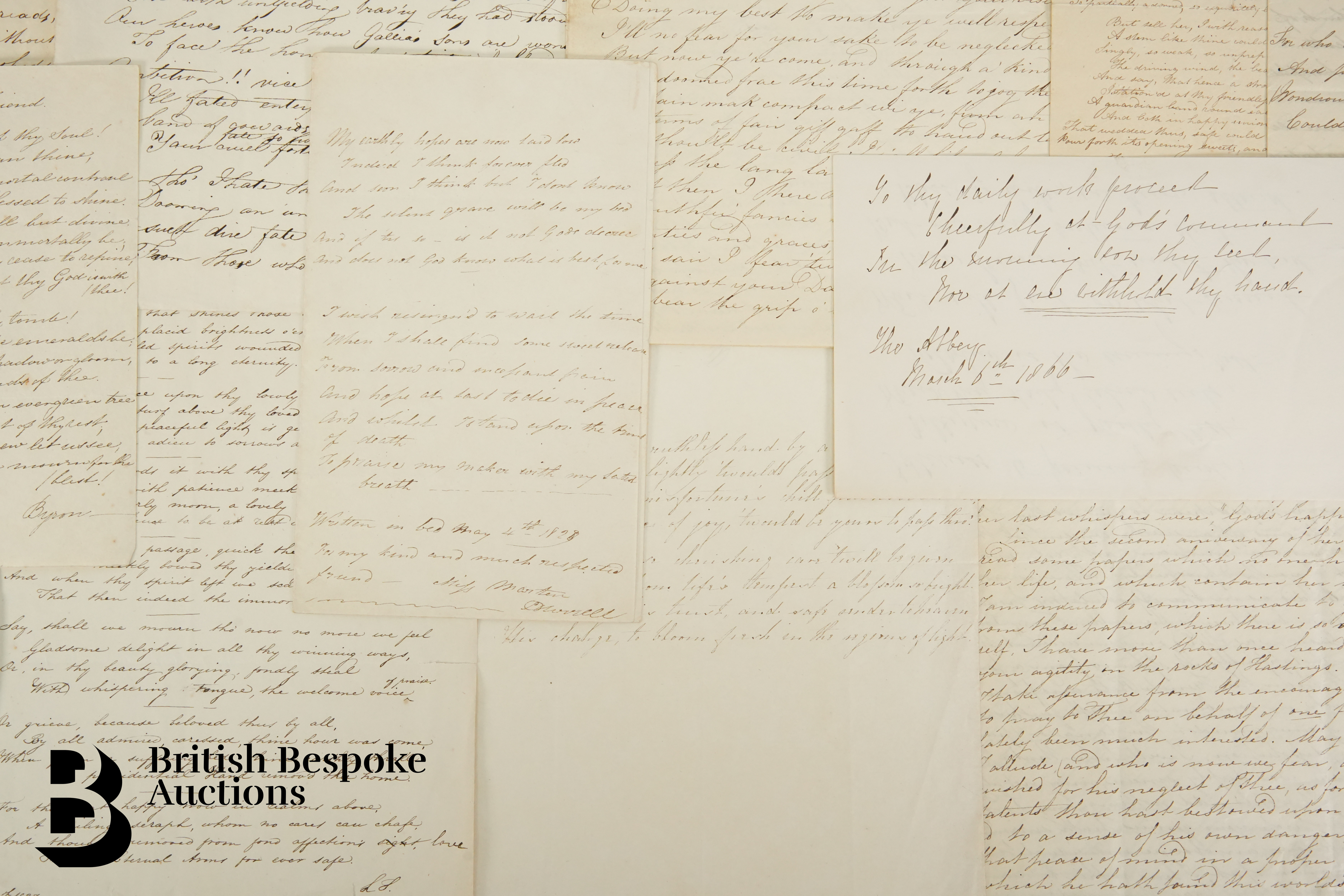 19th Century Manuscript Copies of Poems, Prose and a Letter - Image 3 of 11