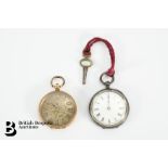 Continental 18ct Gold Pocket Watch and Continental Silver Pocket Watch