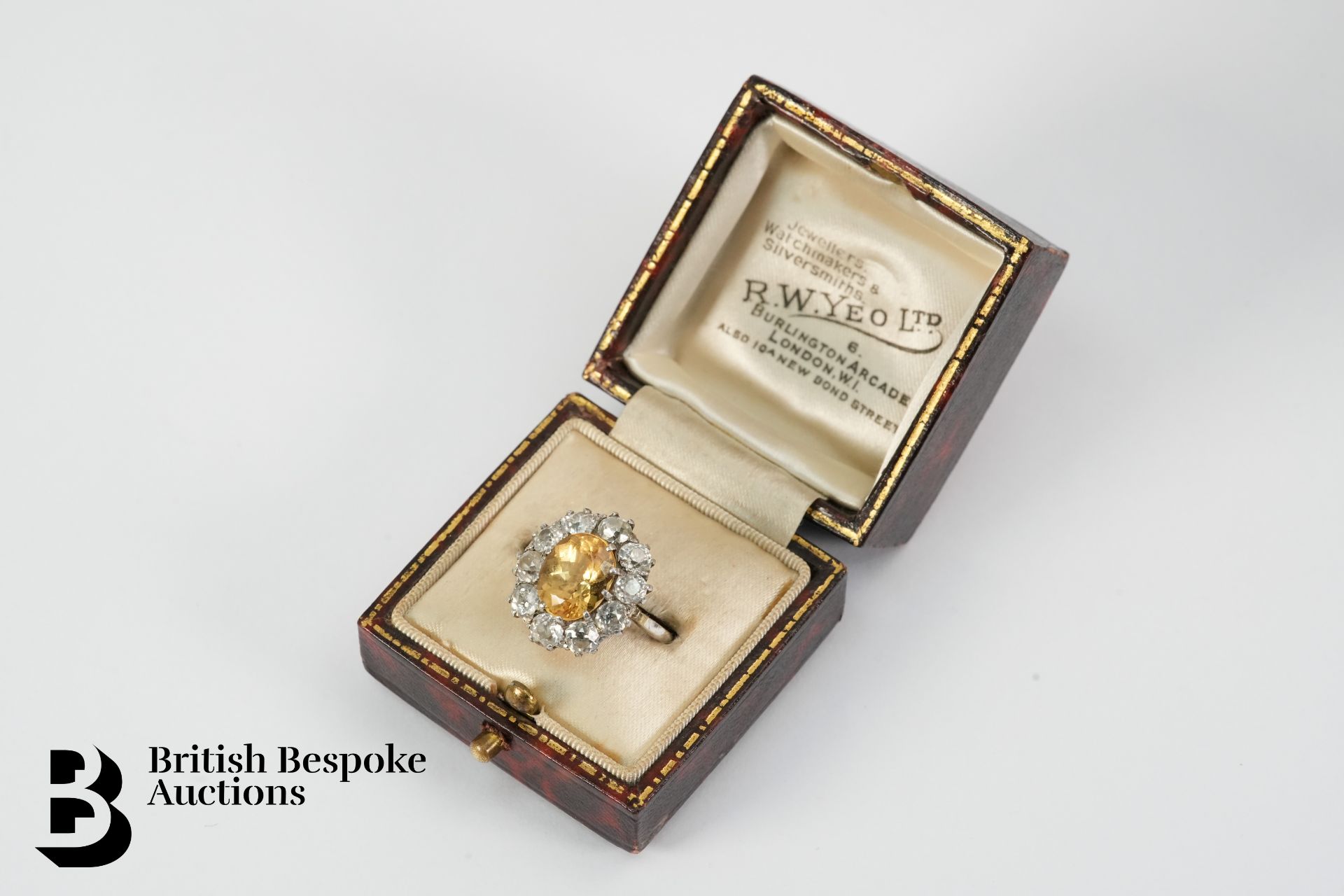 Antique Platinum, Citrine and Diamond Ring - Image 3 of 6