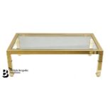 Brass and Glass Rectangular Coffee Table