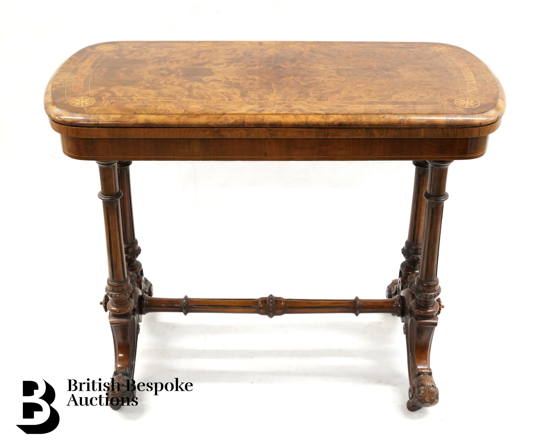 Victorian Burr Walnut Card Table