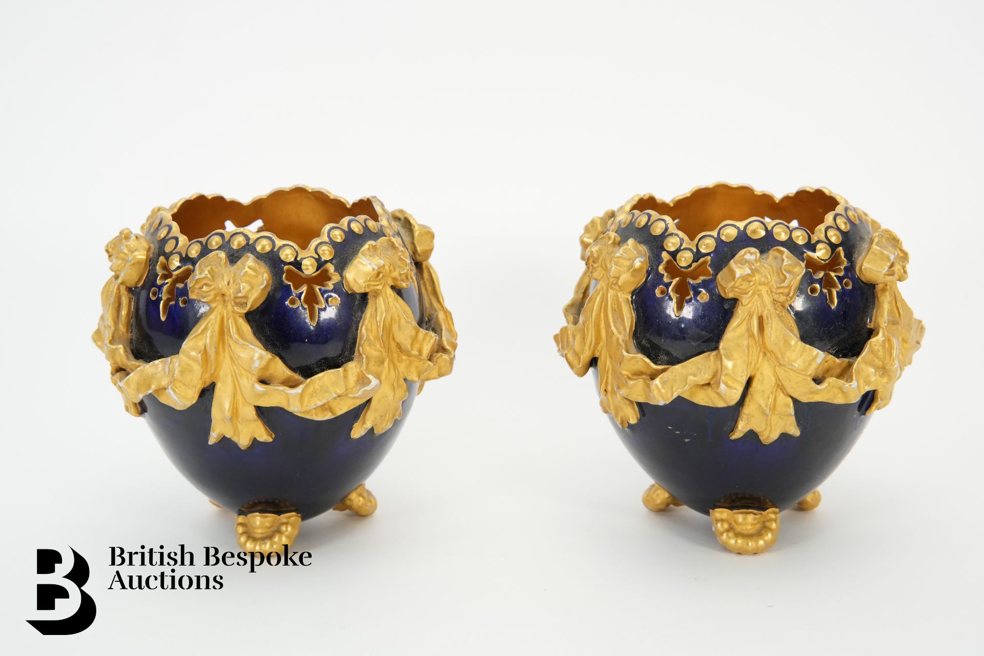 Pair of French Cobalt Blue Vases - Image 2 of 3