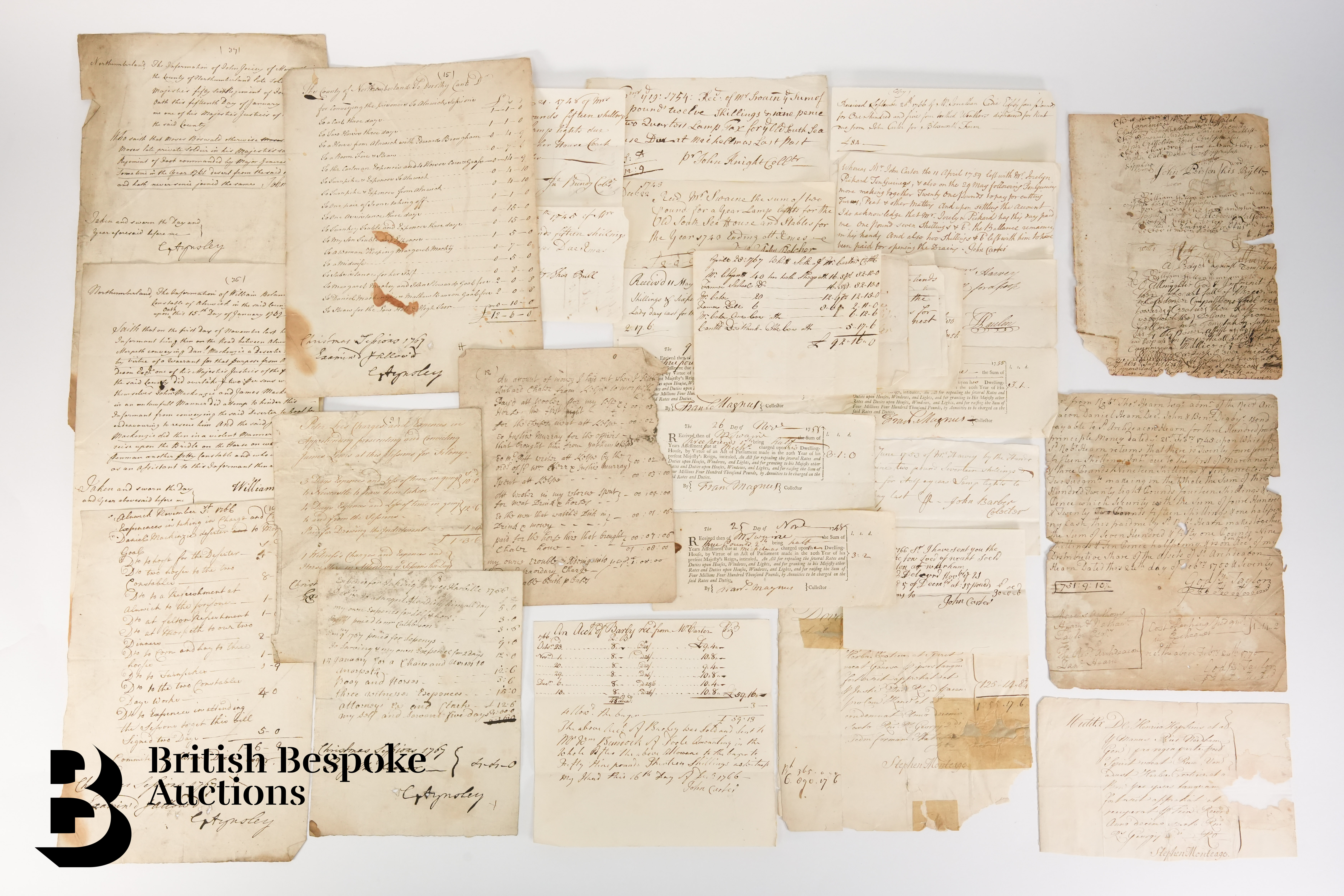 17th and 18th Century Documents including Receipts and Expenses