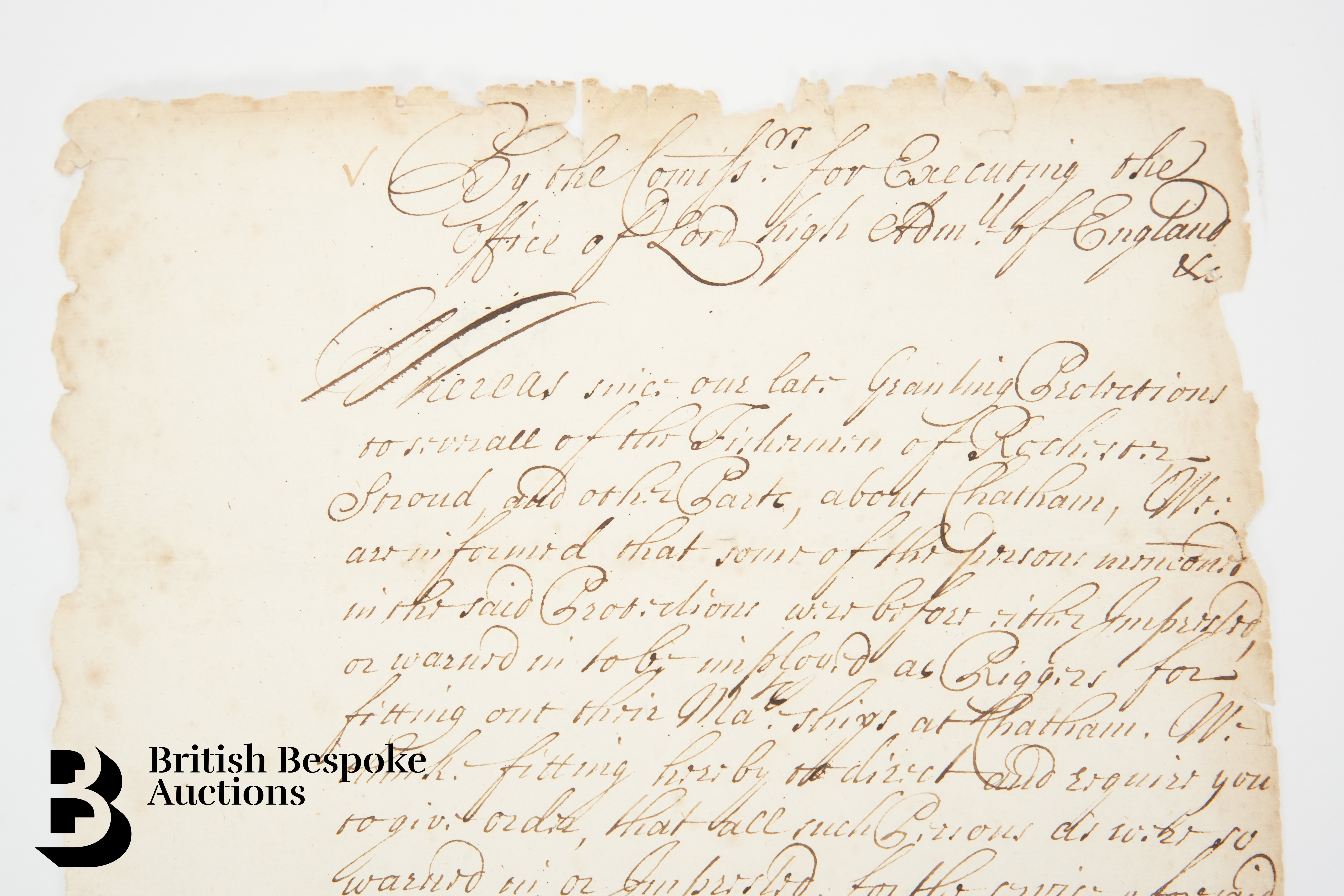 1690 Admiralty Order and 1741 Letter from General Forbes to Major General James Campbell - Image 2 of 7