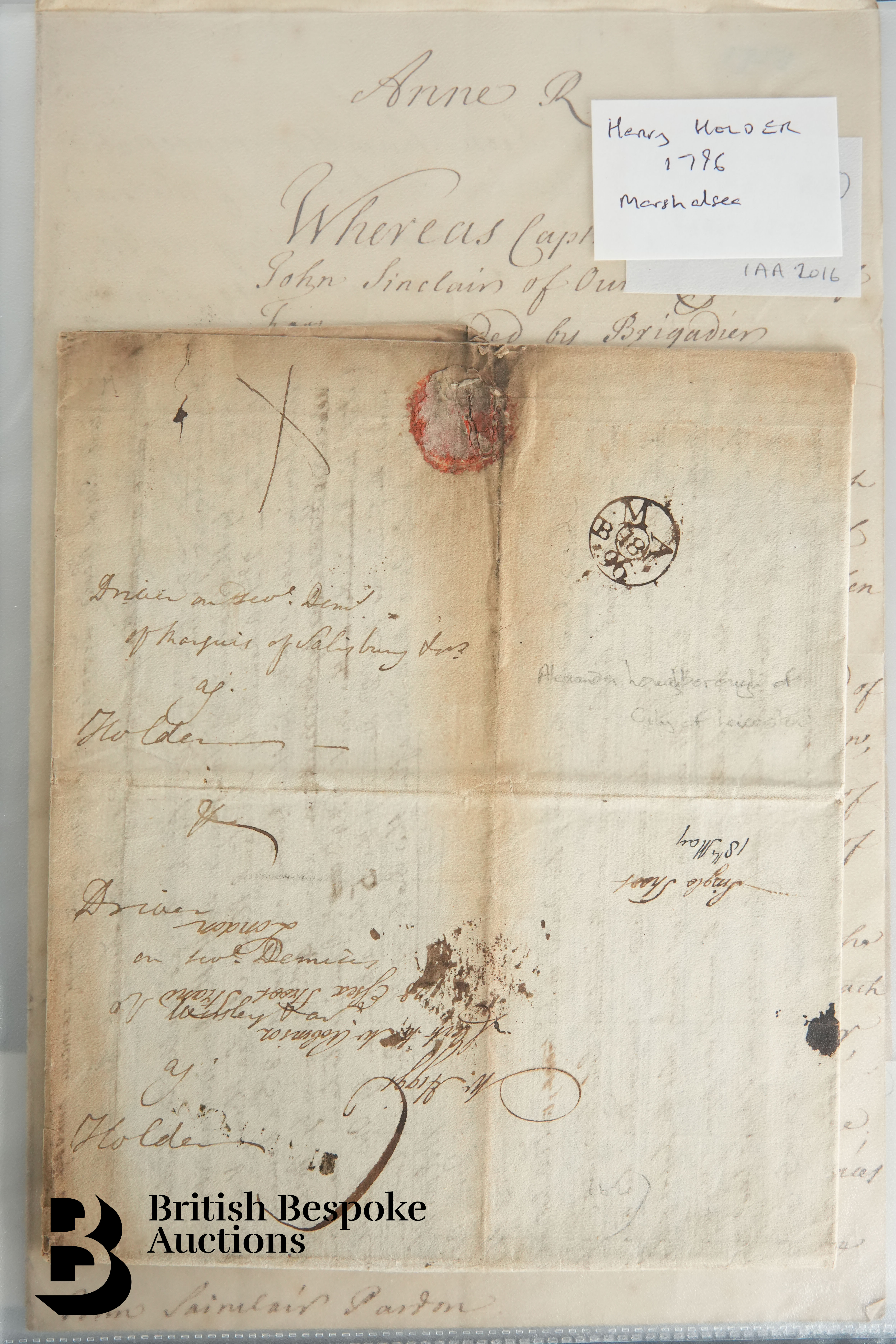 Black Ring Binder Containing 18th and 19th Century Letters or Documents - Image 12 of 16