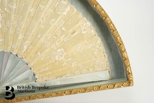 Late 19th Century Silk Embroidered Fan - Bild 5 aus 5