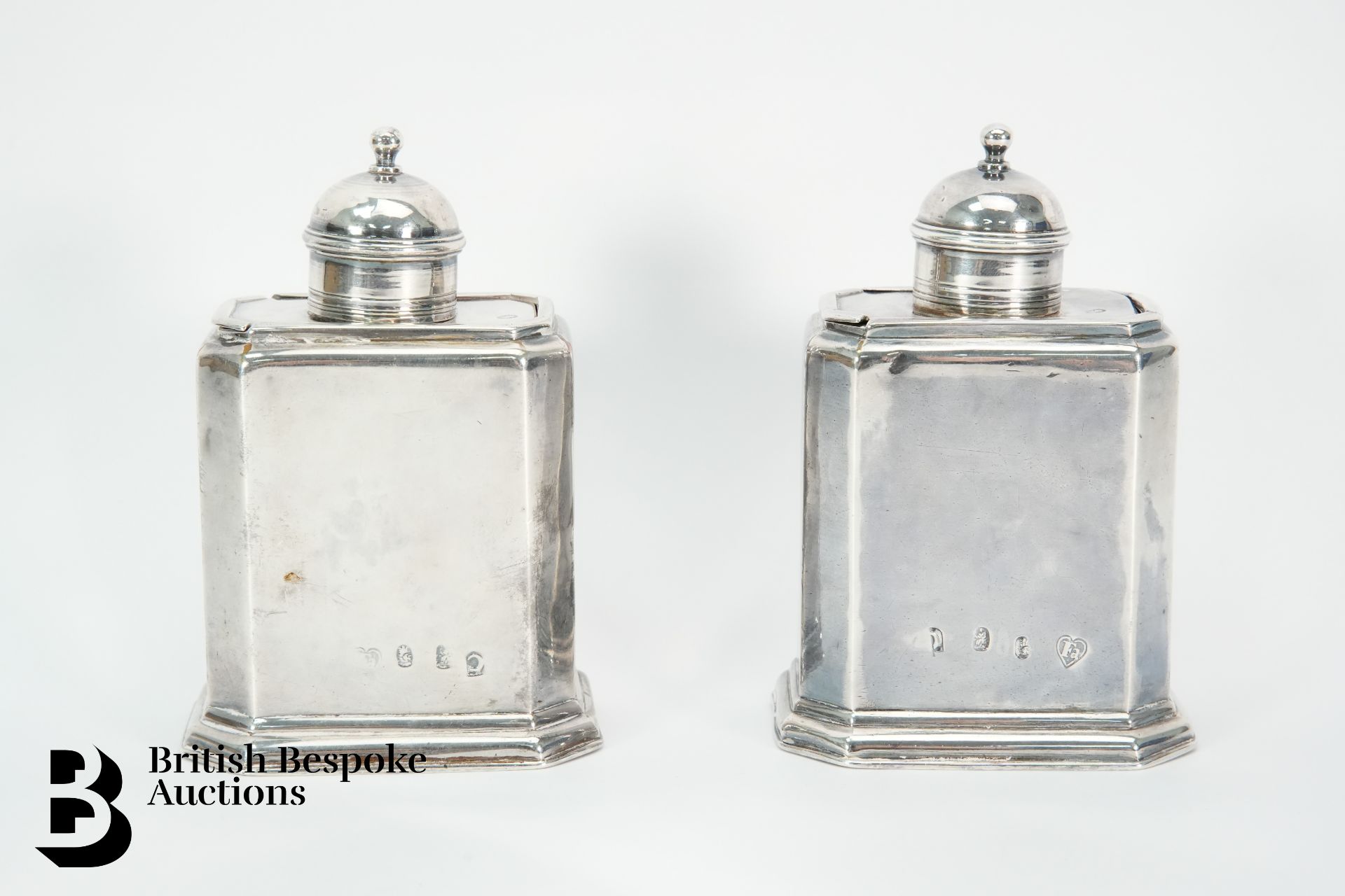 Pair of George I Silver Tea Caddies - Image 2 of 4
