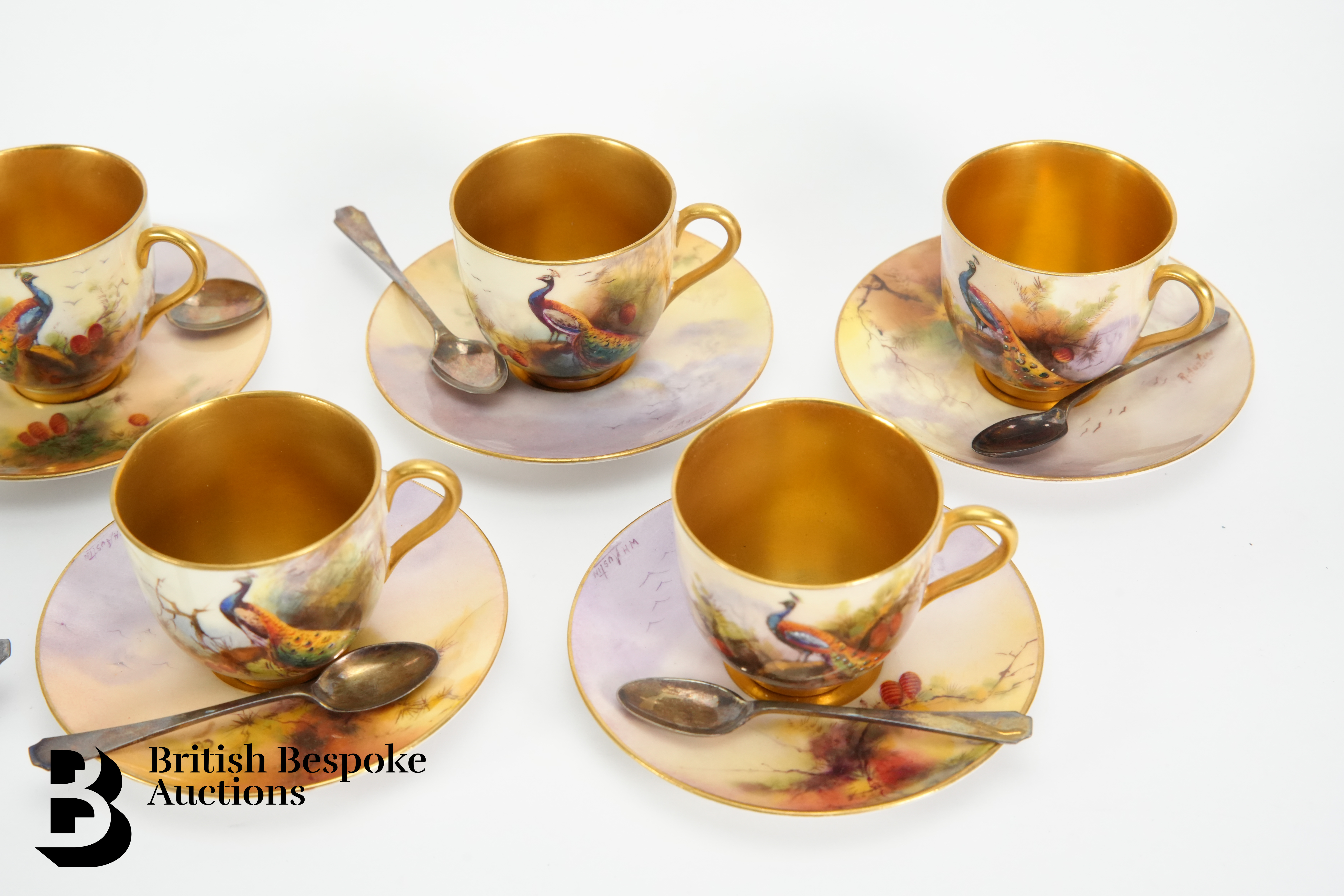 Royal Worcester Coffee Set by Walter H Austin - Image 6 of 9