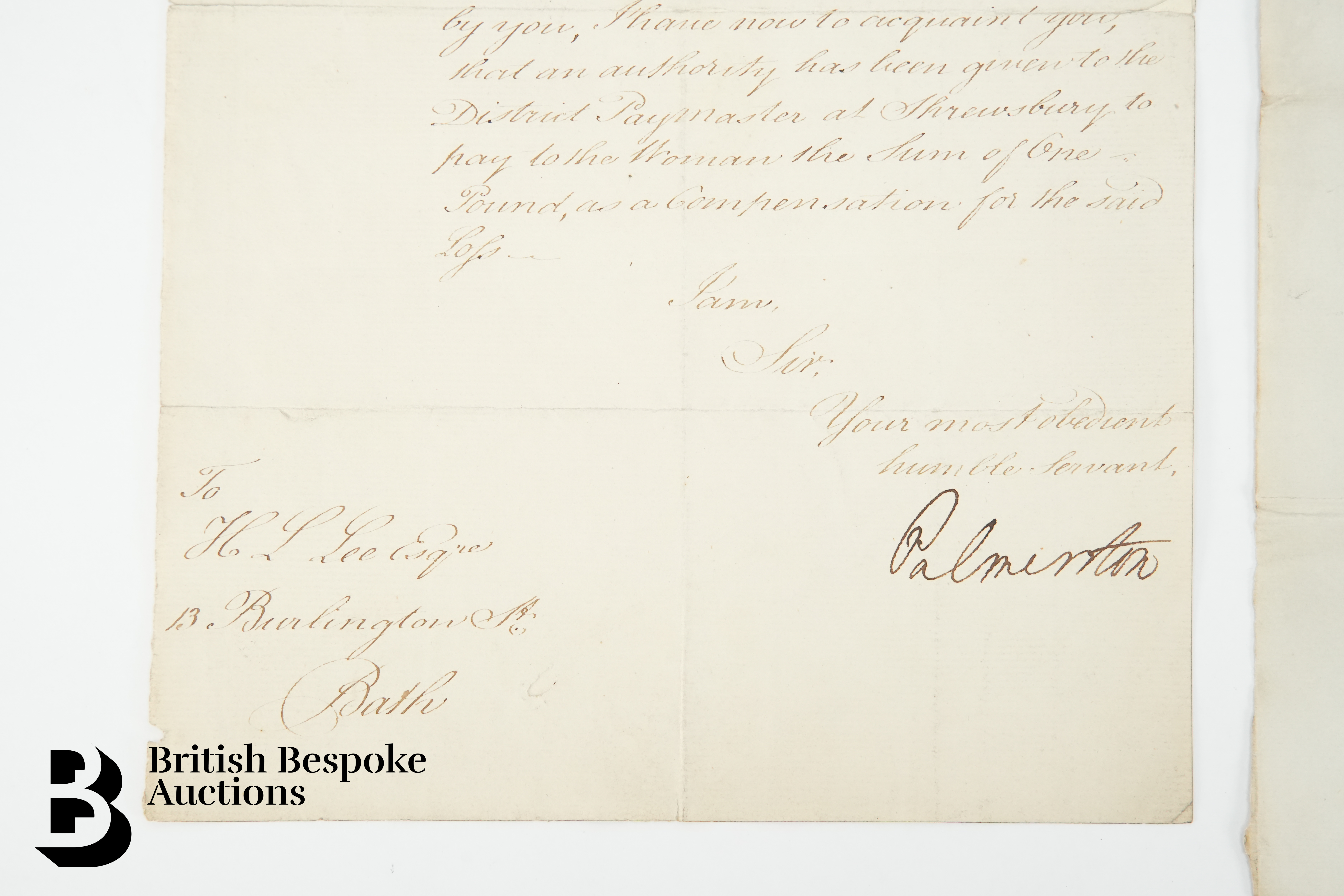 1811 and 1822 Letters from Palmerston - Image 6 of 6