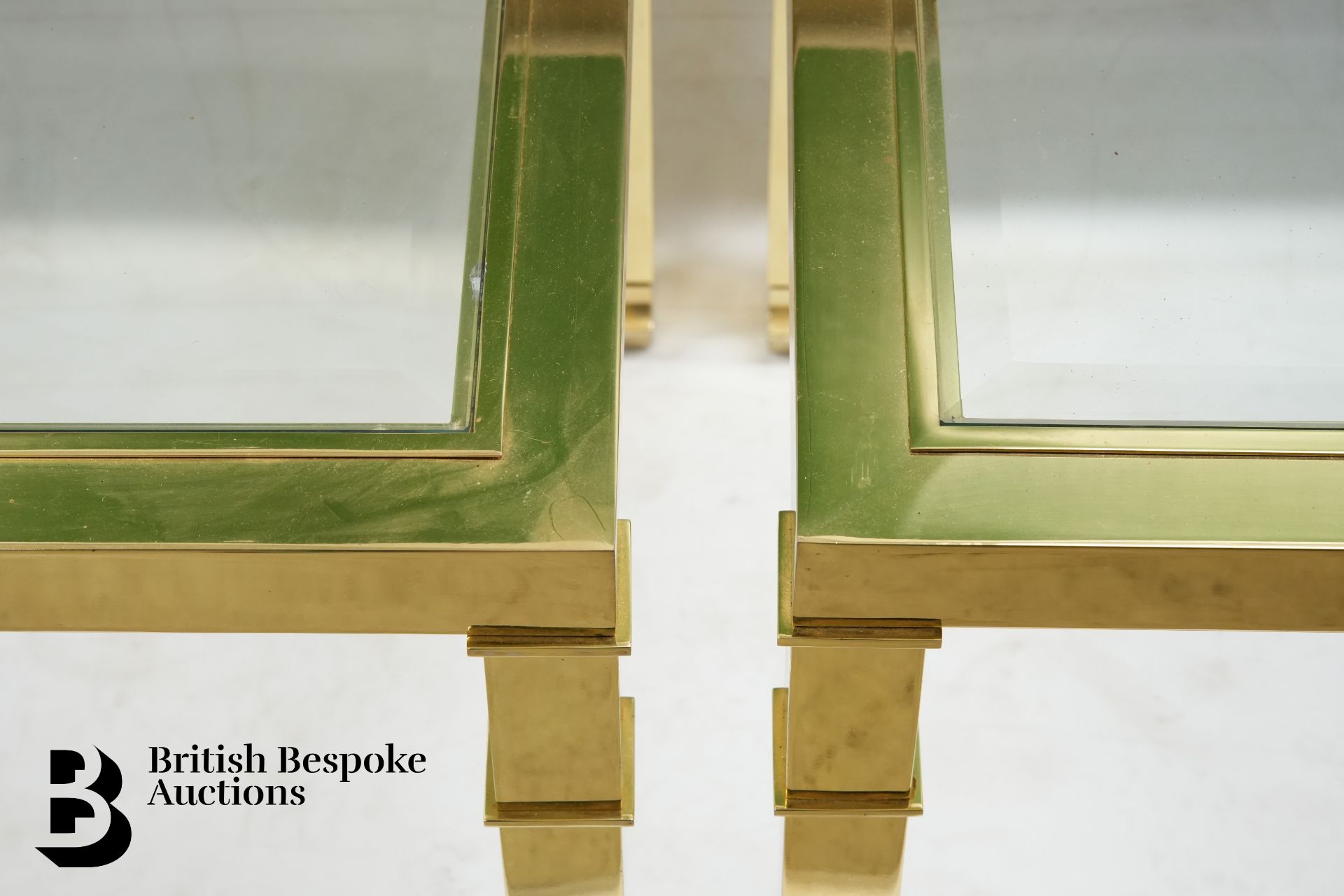 Pair of Brass and Glass Side Tables - Image 3 of 7