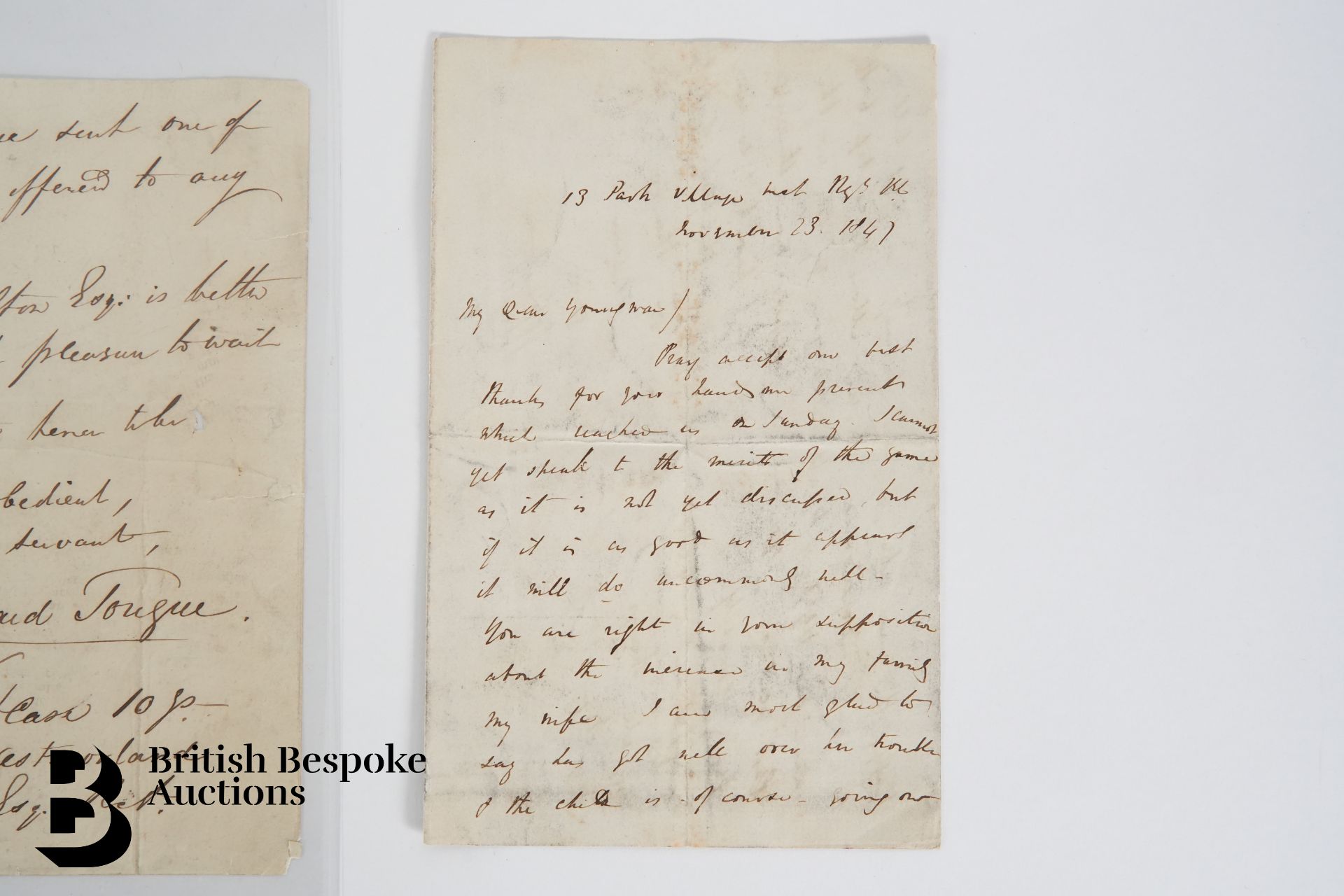 Six Handwritten Letters - 18th and 19th Century Artists - Bild 4 aus 7