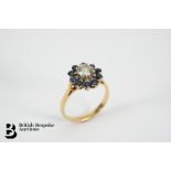 18ct Yellow Gold Diamond and Sapphire Ring