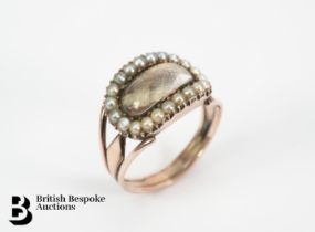 Georgian 9ct Gold and Seed Pearl Ring
