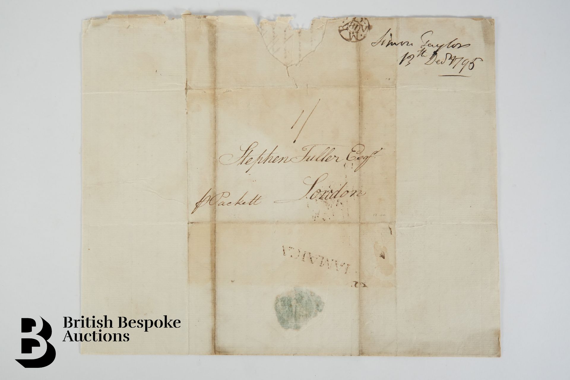 Letter Written from Simon Taylor (Sugar Tycoon) Jamaica - Slavery Interest - Bild 4 aus 5