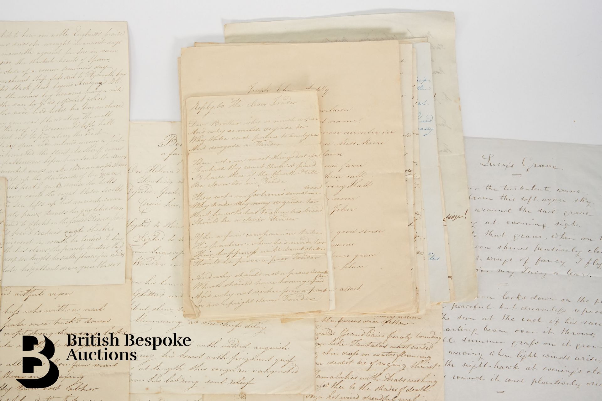 19th Century Manuscript Copies of Poems, Prose and a Letter - Image 9 of 11