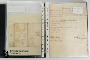 Black Ring Binder Containing 18th and 19th Century Letters or Documents