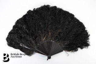 Black Ostrich Feather Fan