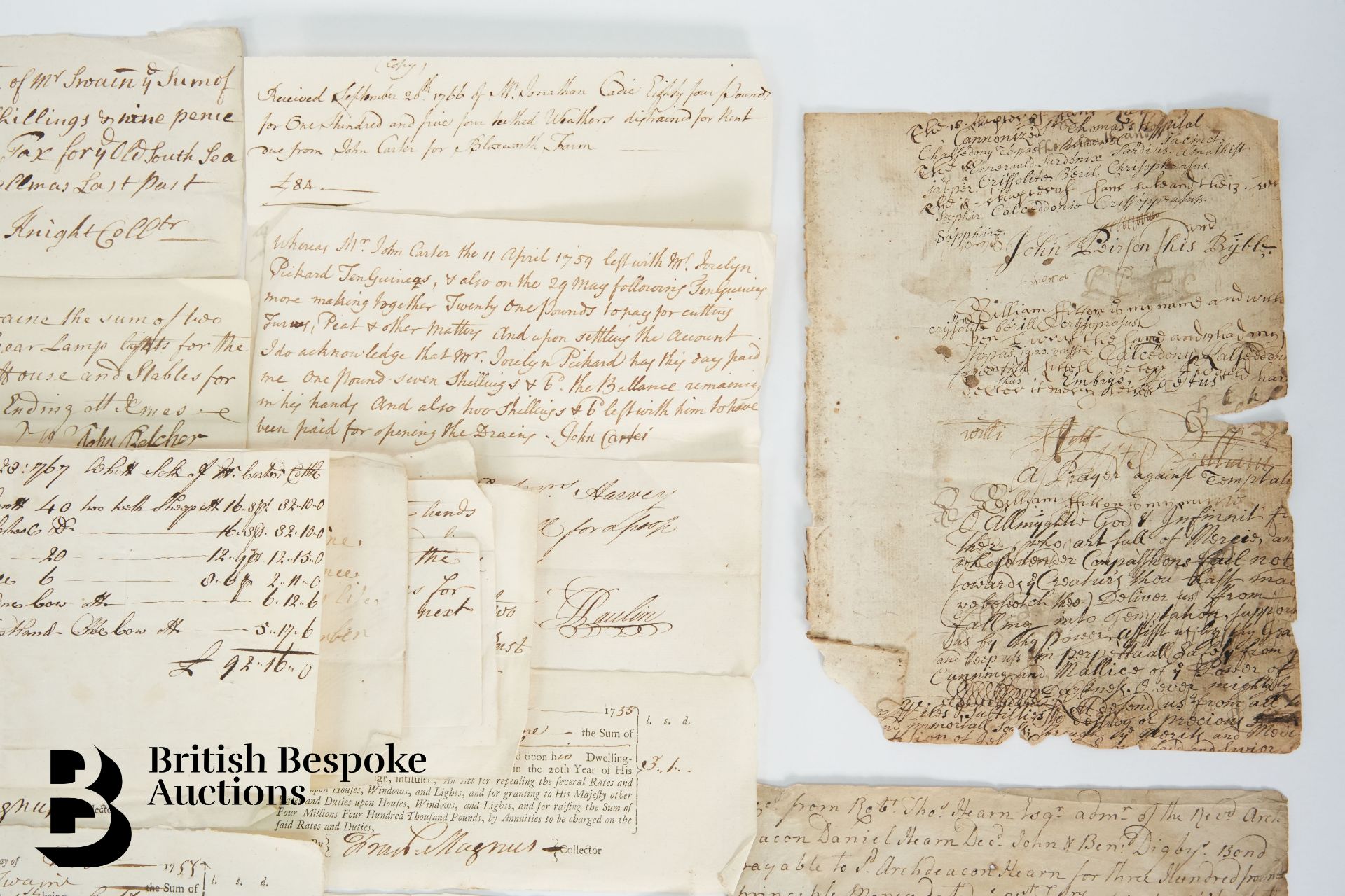 17th and 18th Century Documents including Receipts and Expenses - Bild 3 aus 8