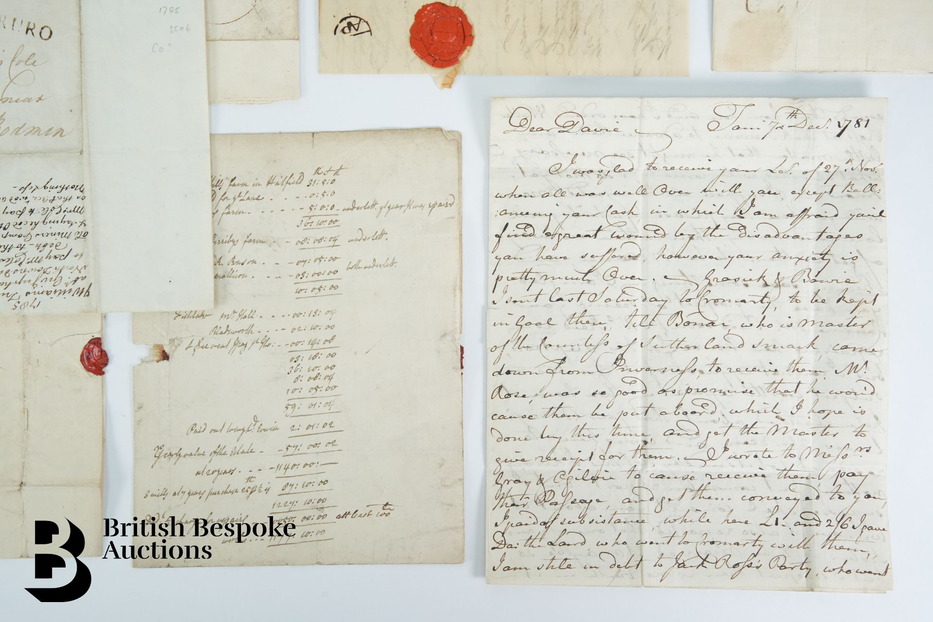 (1712-1795) Group of 22 Letters/Documents including some Bishop Marks etc - Bild 3 aus 7