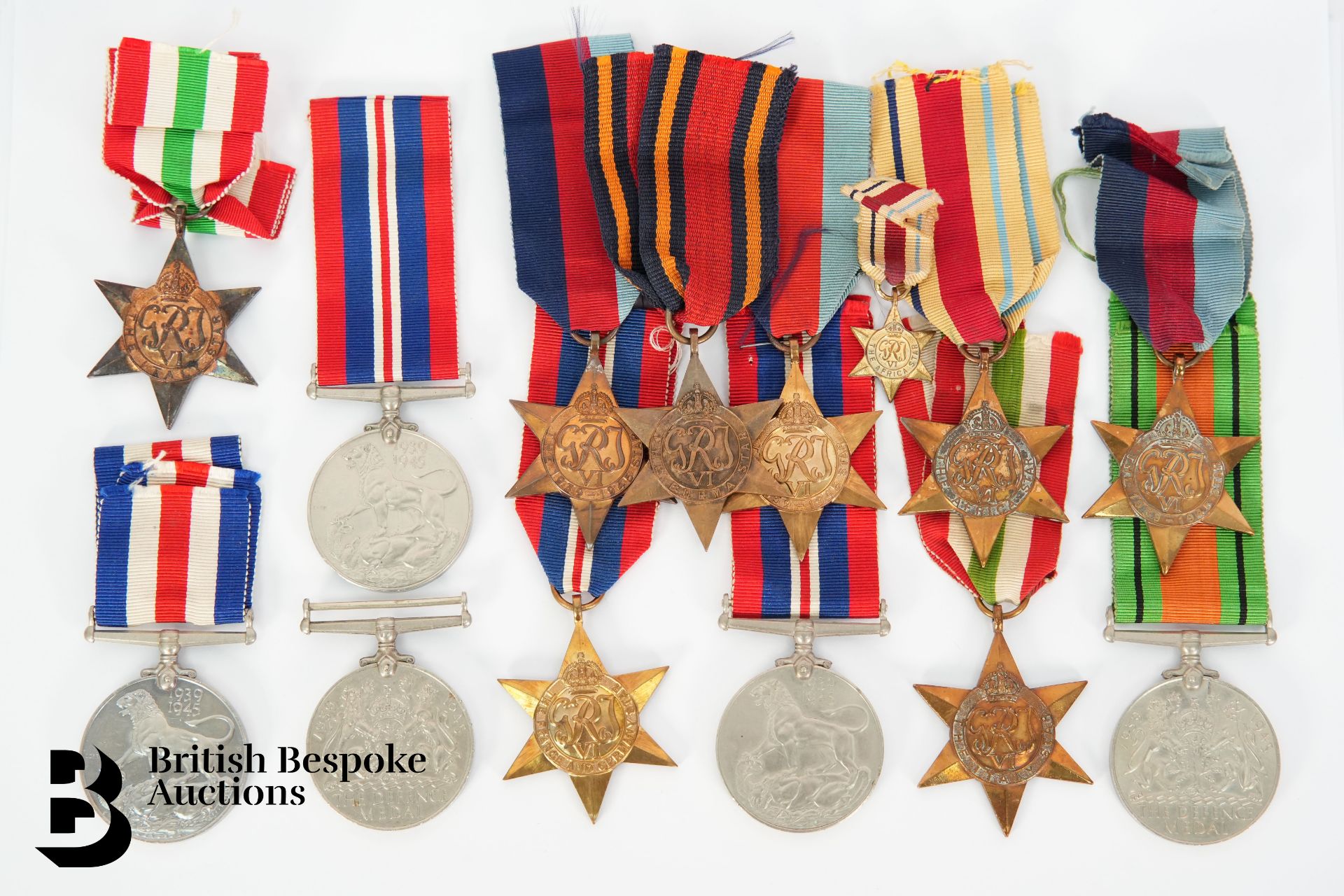 Three Groups of WWII Medals