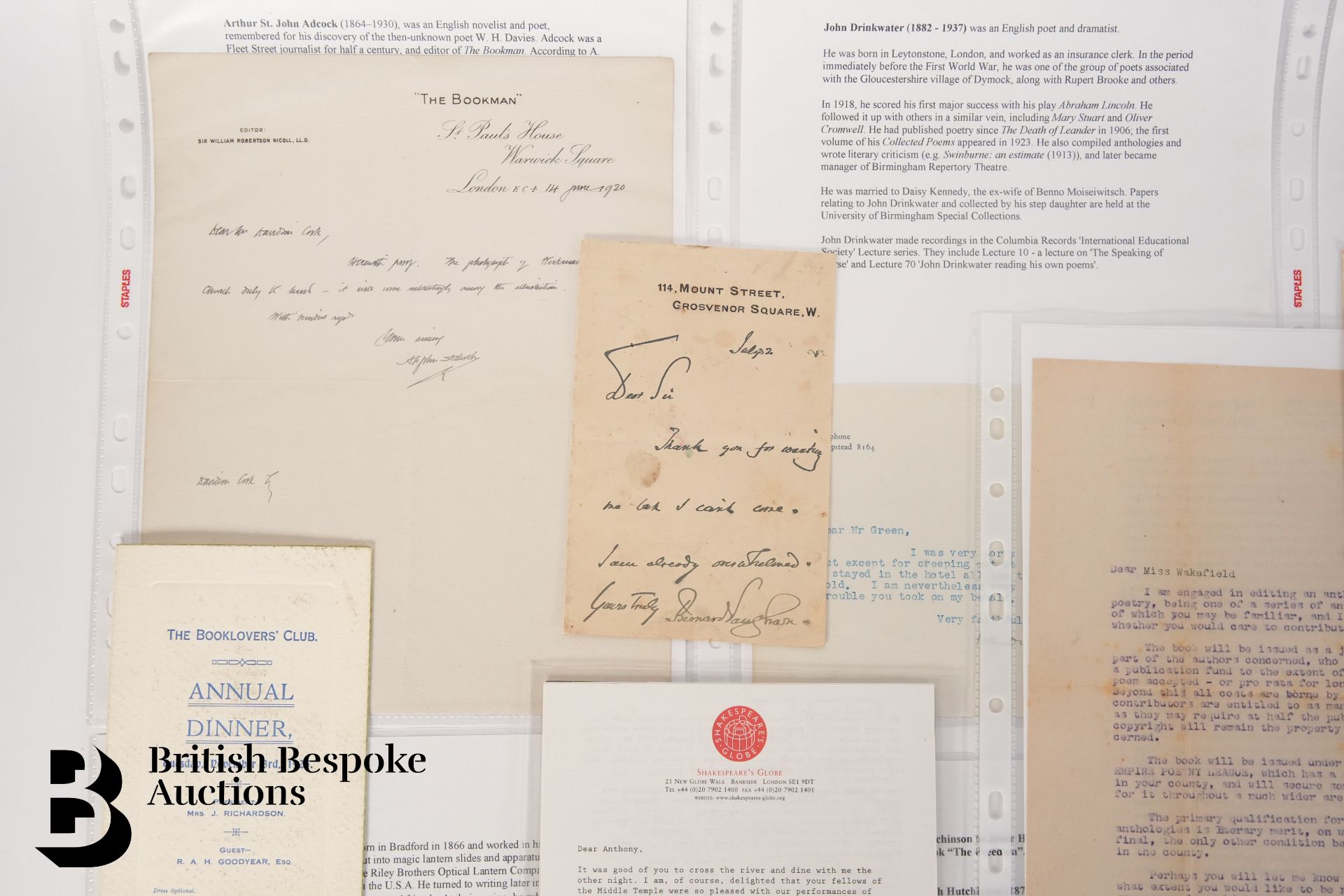 Letters from 20th Century Writers, Poets, a Chocolatier and Actor Mark Rylance - Bild 4 aus 5