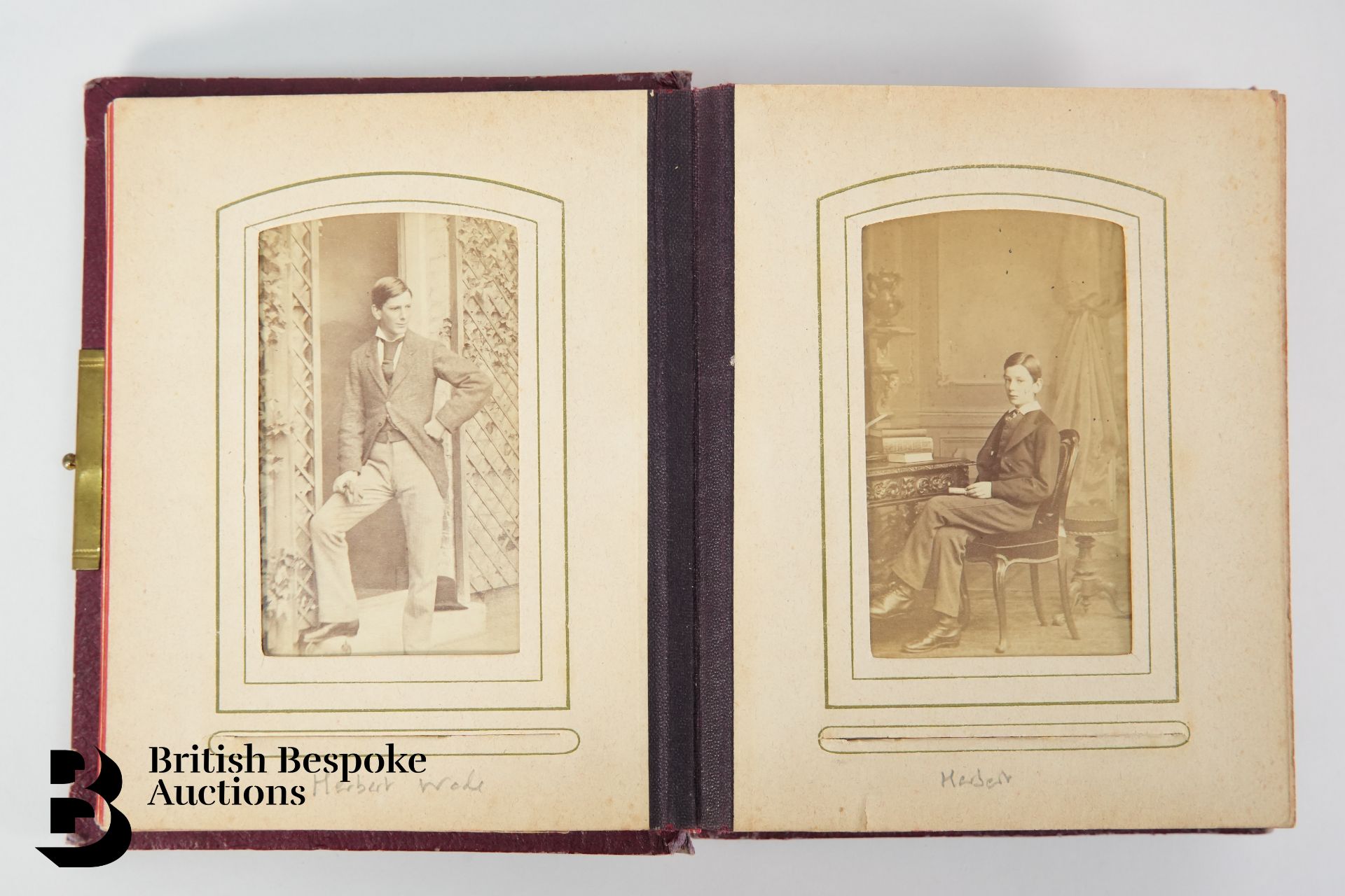 Three Leatherbound Victorian Photograph Albums - Image 5 of 11
