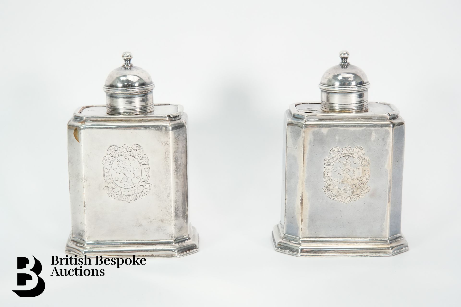 Pair of George I Silver Tea Caddies