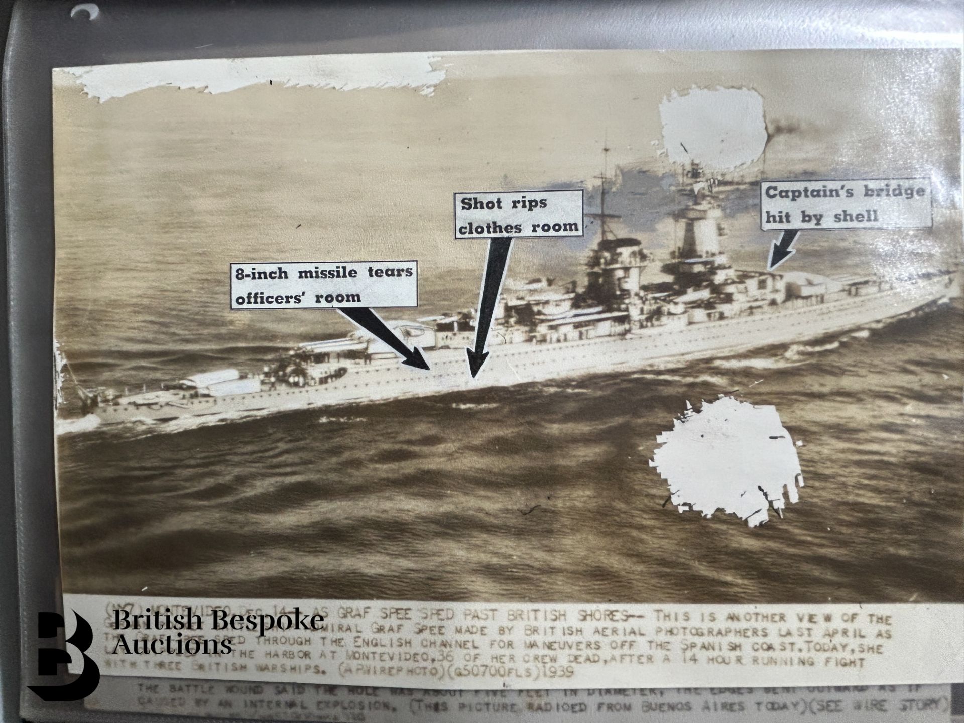 Graf Spee (Pocket Battleship) Interest, incl. Photographs, Documents, Miscellanea - Bild 111 aus 126