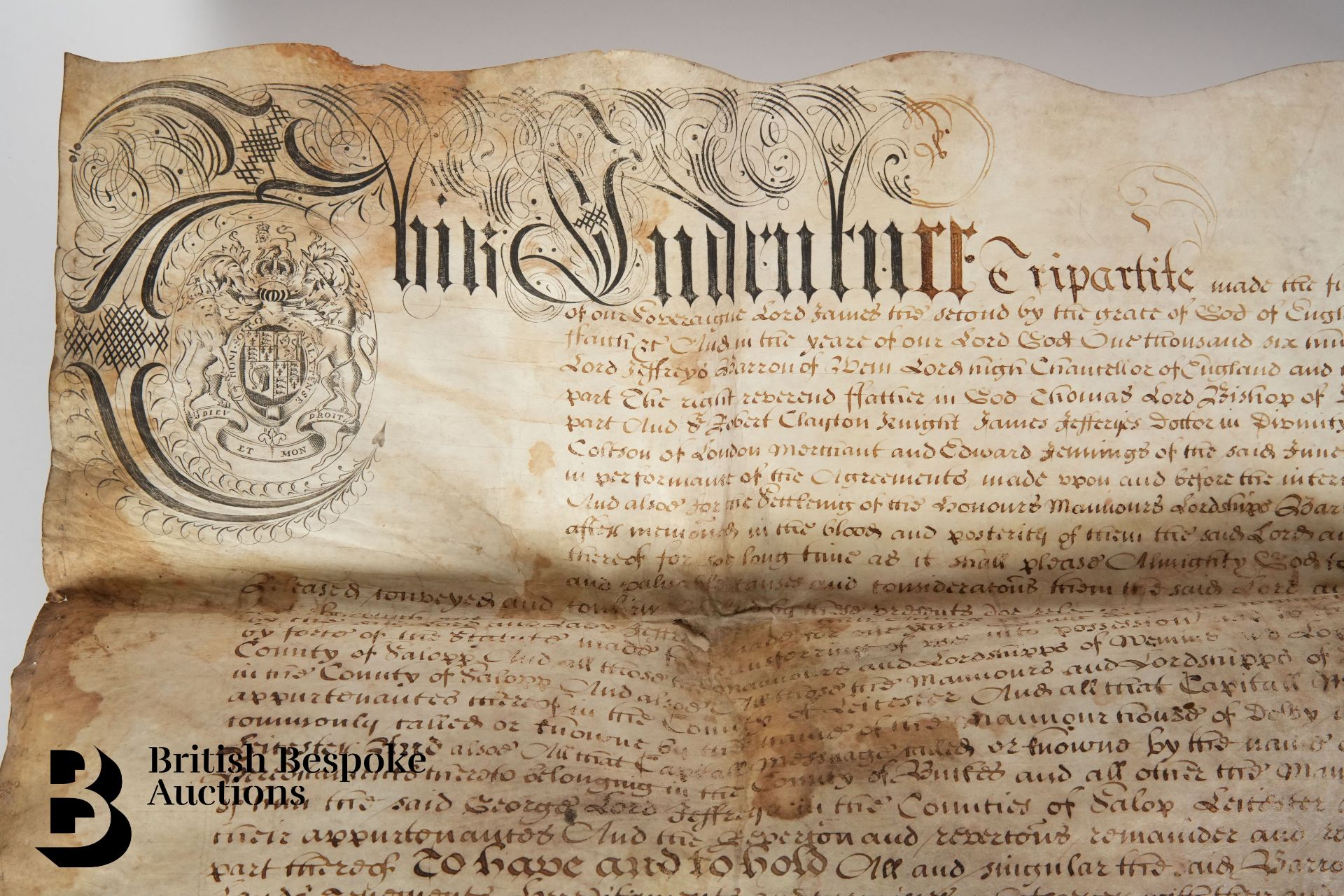 Rare and Interesting James II (1685-1688) Indenture Tripartite - Bild 12 aus 24