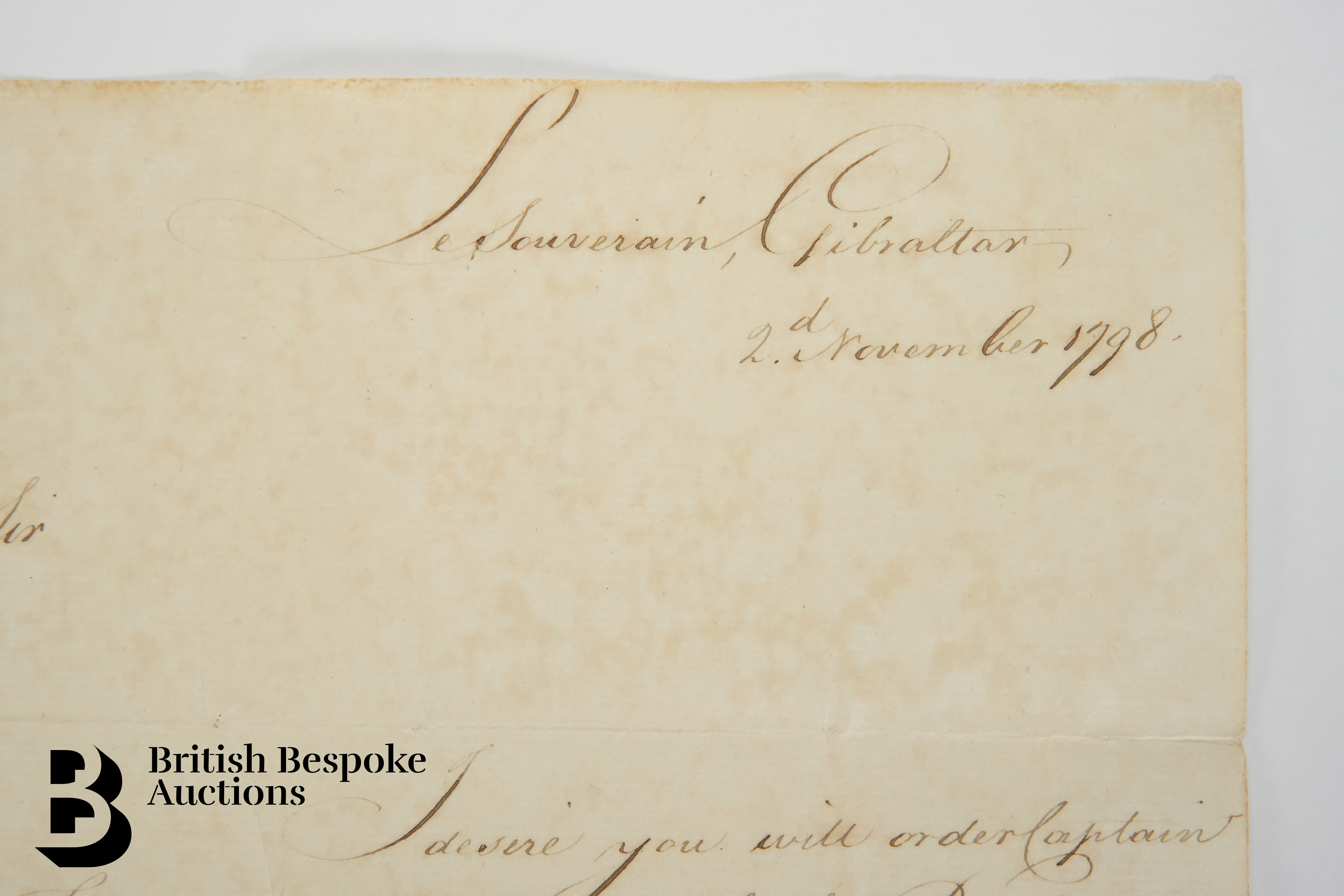 1798 Admiral the Earl St Vincent Letter - Naval Interest - Image 3 of 5