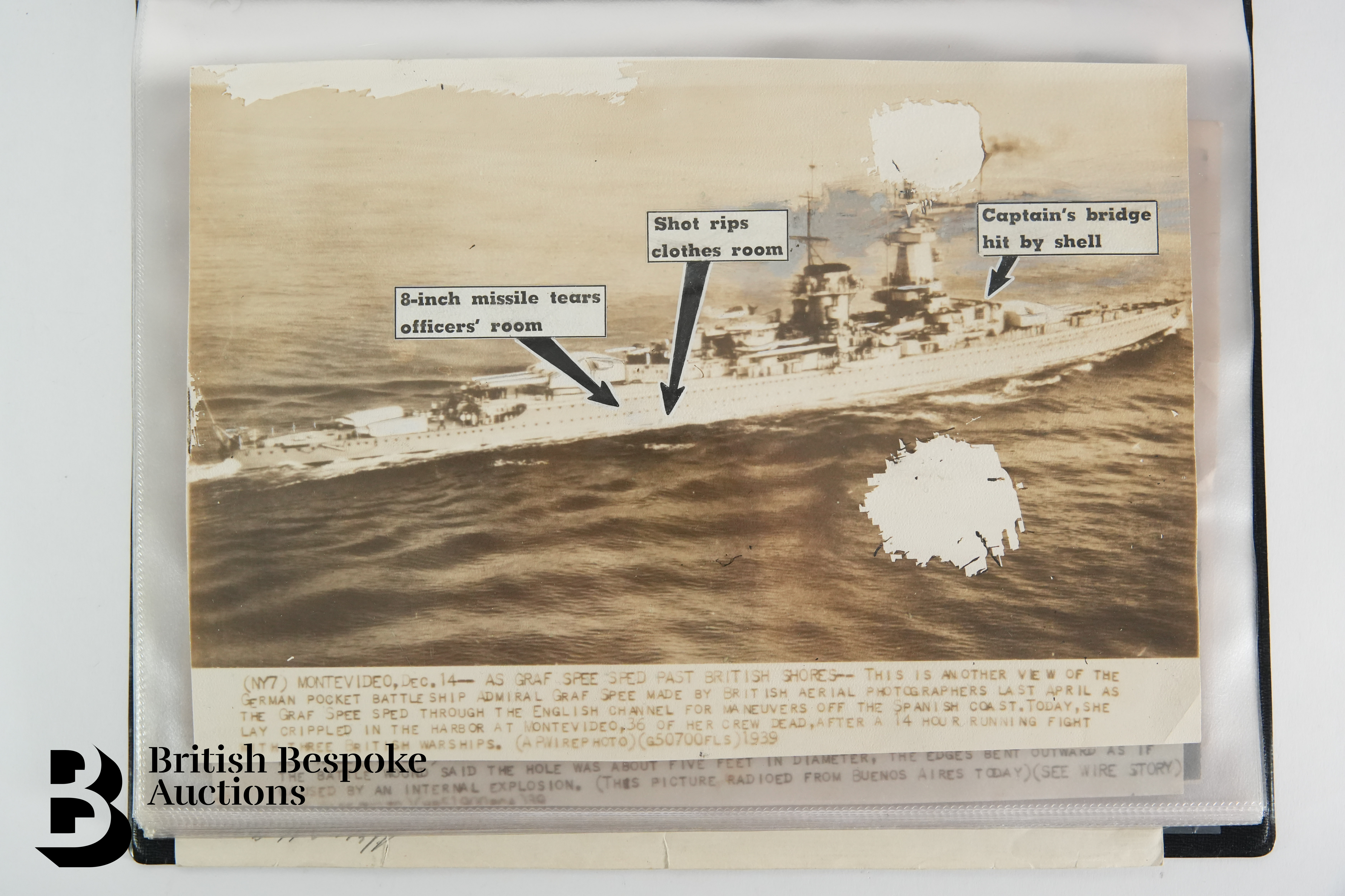 Graf Spee (Pocket Battleship) Interest, incl. Photographs, Documents, Miscellanea - Bild 23 aus 126