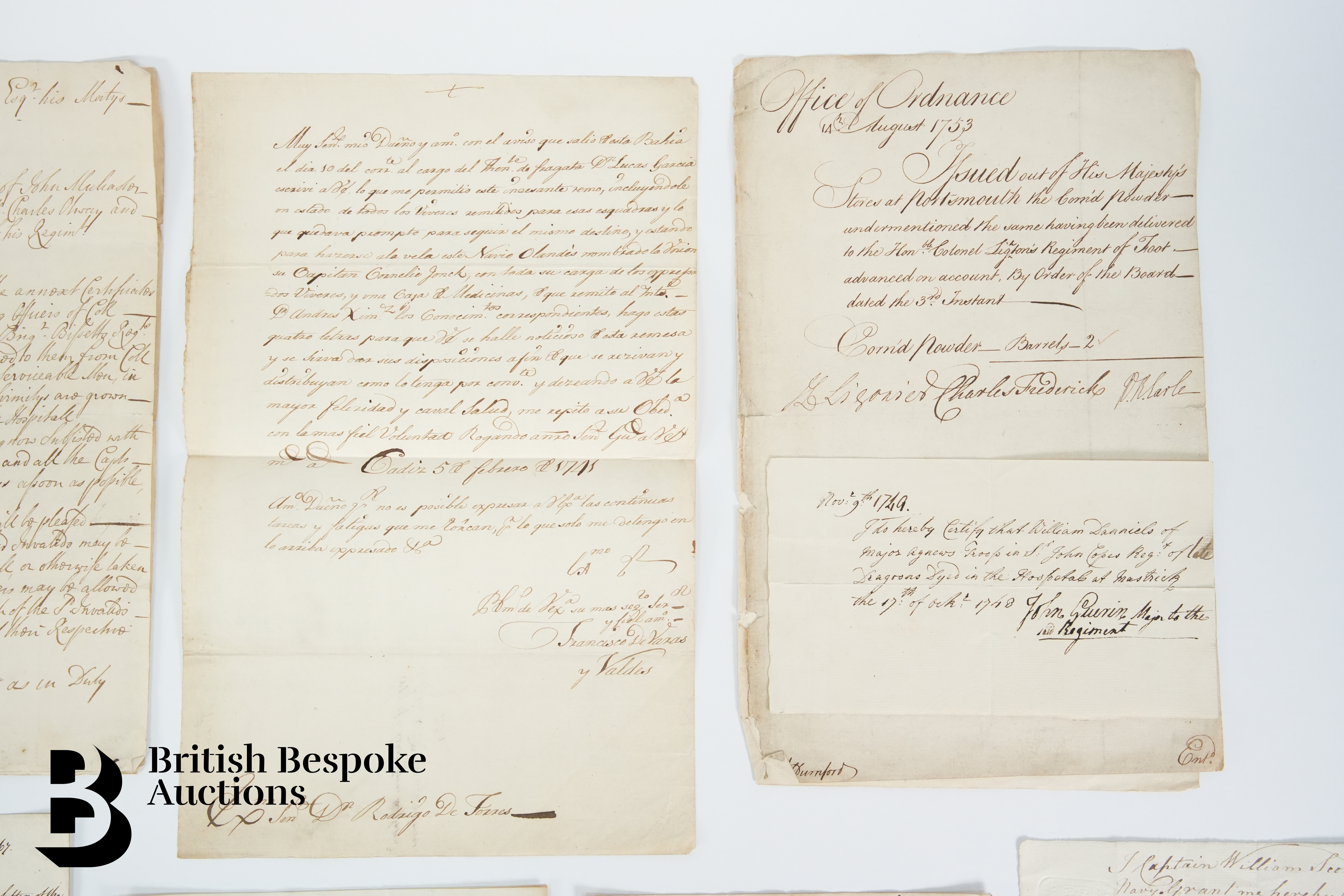 Circa 1703-1795 Letters & Documents relating to the Military and Navy - Image 6 of 6