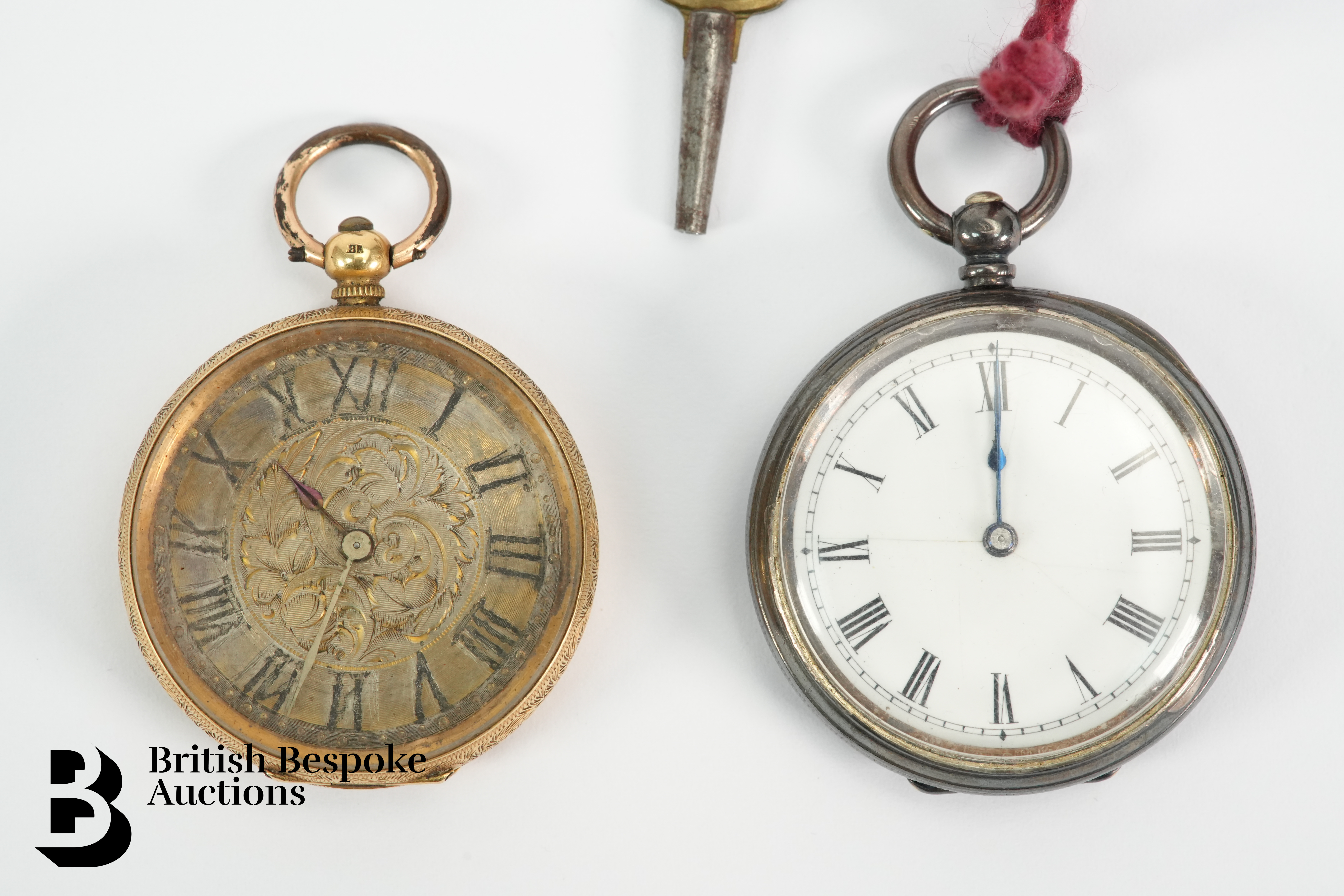 Continental 18ct Gold Pocket Watch and Continental Silver Pocket Watch - Image 2 of 2