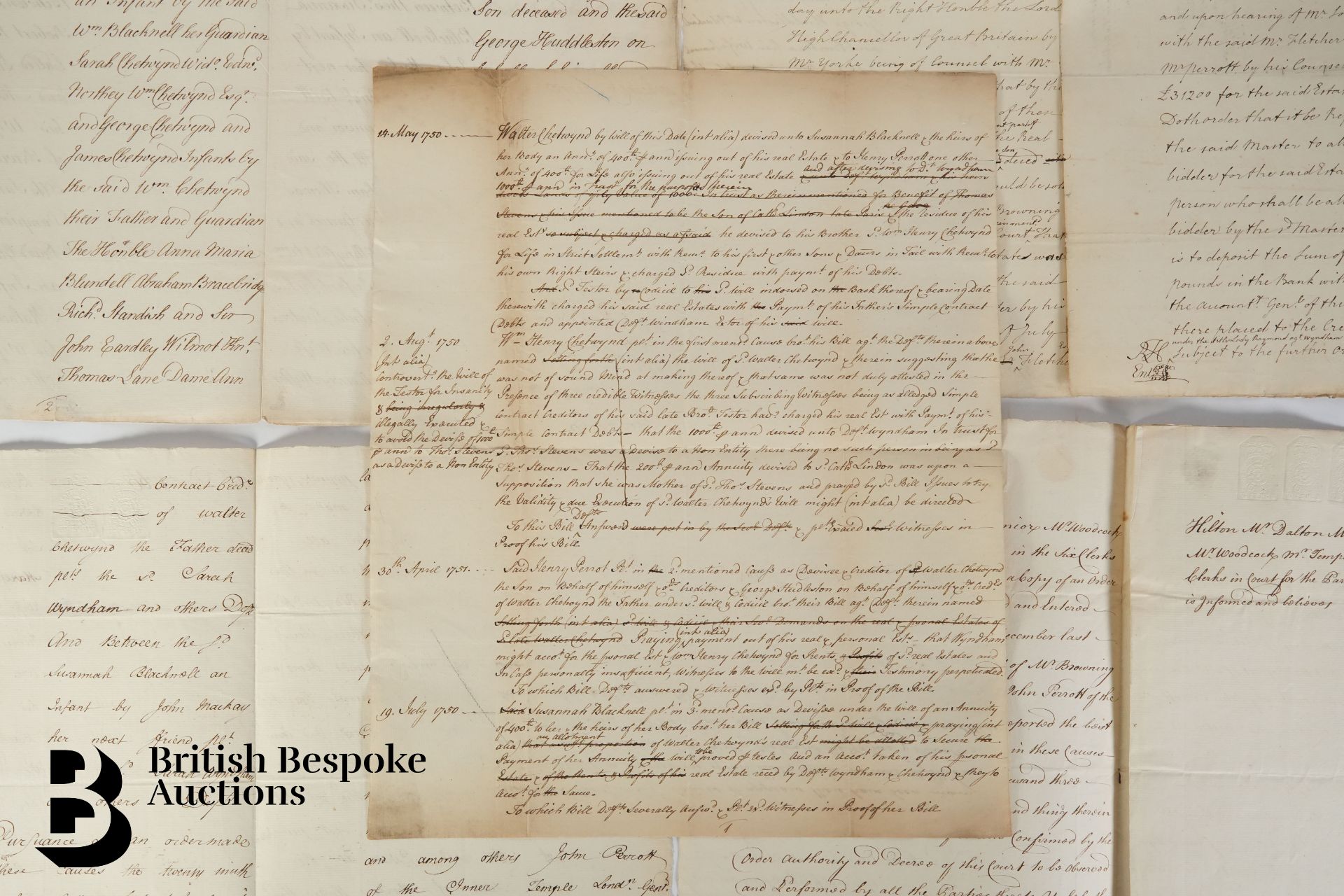 1766 Archive of Five Chancery Documents - Bild 6 aus 6