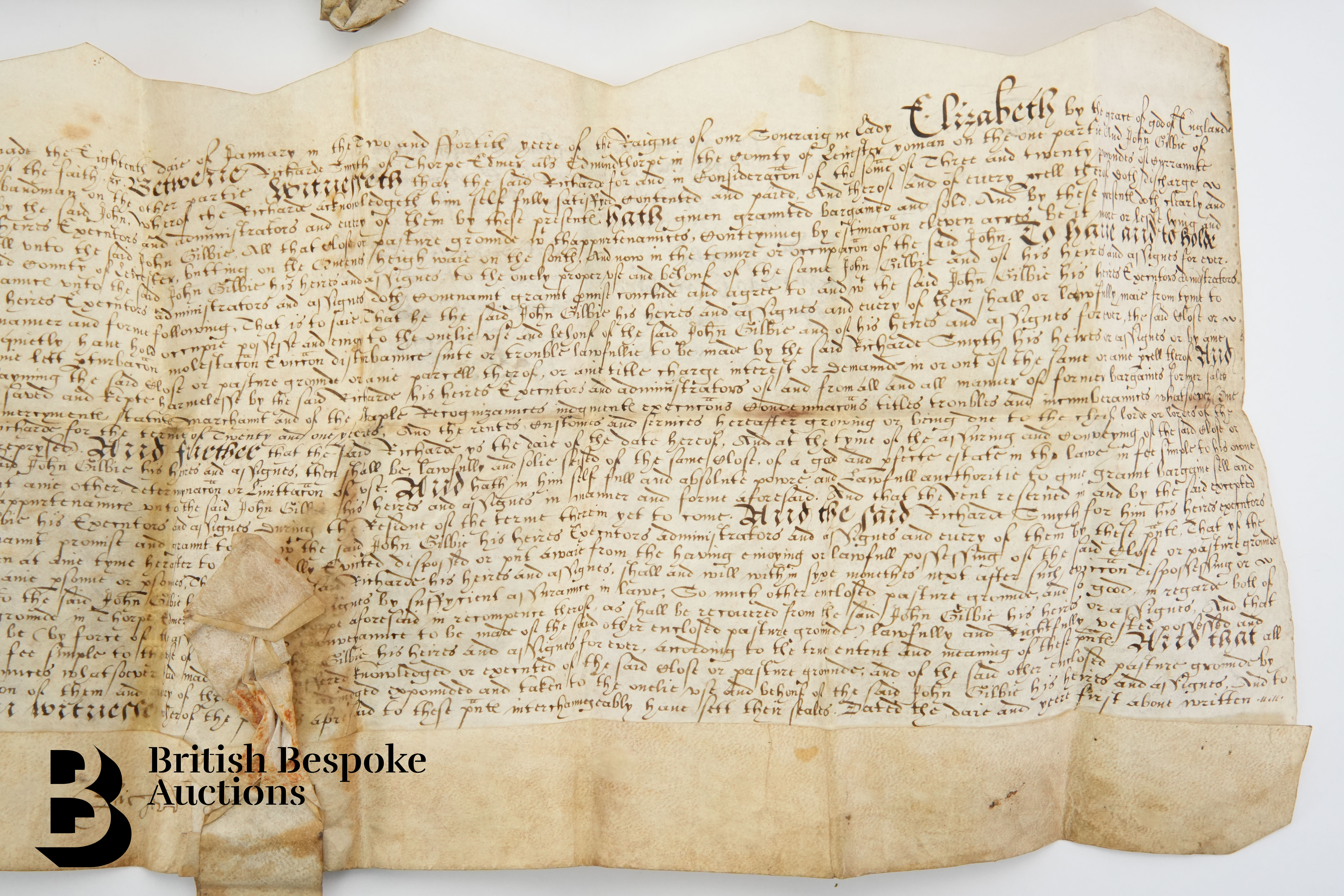 Elizabeth I (1582-1588) Indentures Entered Into In the Reign of Elizabeth I - Image 3 of 5