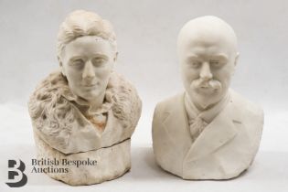 19th Century White Marble Busts