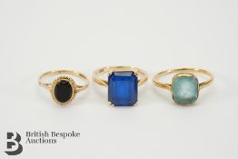 18ct Yellow Gold Blue Stone Ring