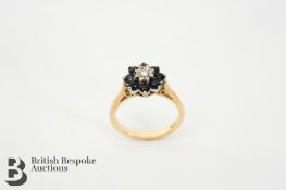 18ct Yellow Gold Sapphire and Diamond Ring
