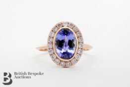 2.08 Ct Tanzanite and Diamond Ring