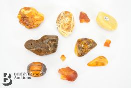 Eight Pieces of Rough Amber