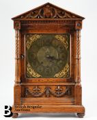 German Oak Cased Bracket Clock