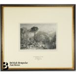 J.M.W Turner RA Copperplate Engraving with Stamp