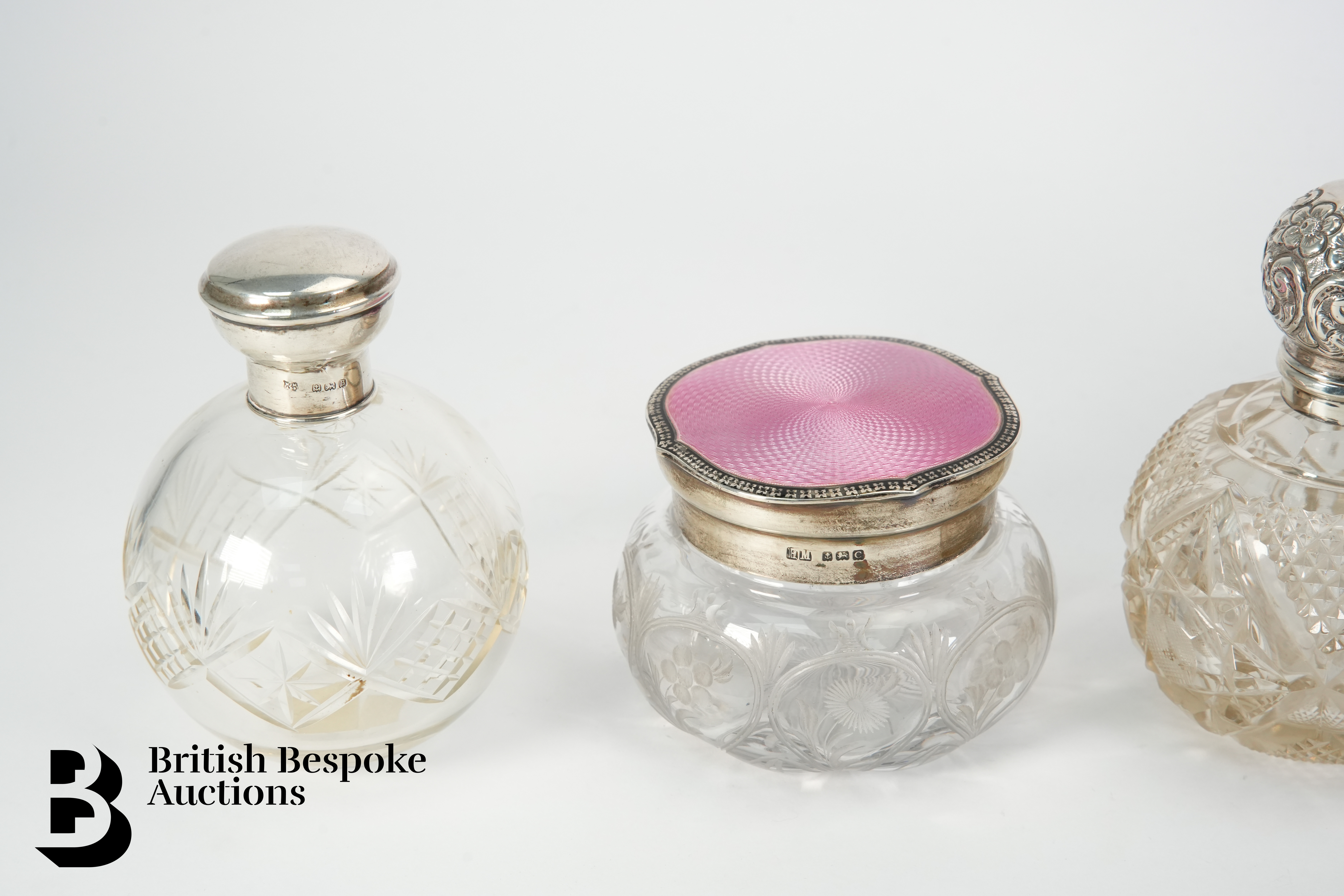 Four Large Silver Topped Scent Bottles - Image 2 of 3