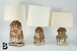 Three Halifax Pottery Lamps