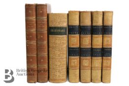 Seven Volumes of Shakespeare and British Drama Fine Bindings